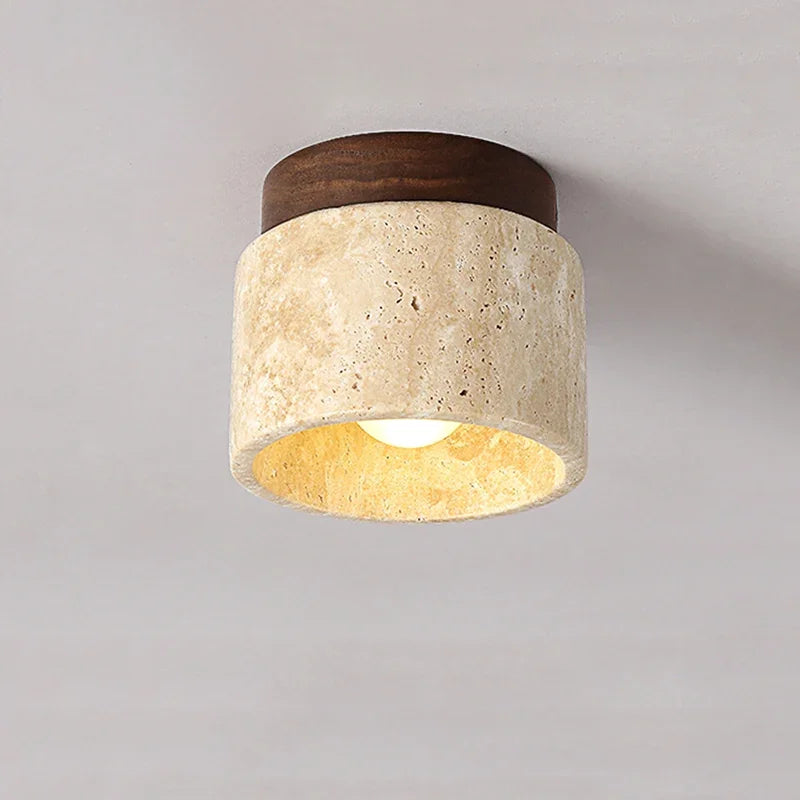Travertine Stone LED Scandinavian Ceiling IP33 Surface Mounted Home Decor Living Room Restaurant Hotel Corridor Wabi Sabi