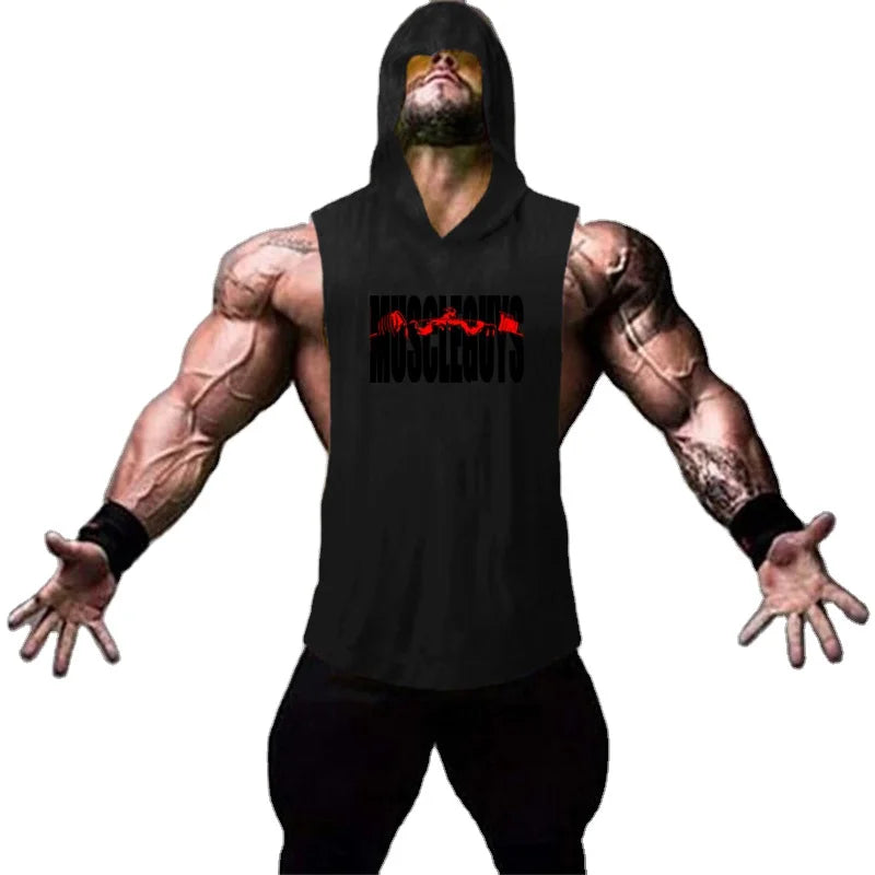 sports apparel sports apparel Mens sleeveless t-shirt hoody vest playera hombre gym hooded tank tops gym workout hood vest tops