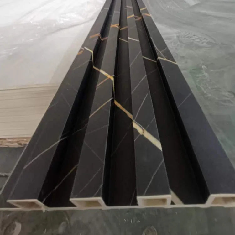 WPC Wall Fluted Wall Panels Indoor Plastic Grain Waterproof Eco-Friendly Easy Installation Bedroom Apartment Villa