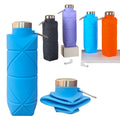 Portable Camping Eco-friendly Drinking Cups 700ml Silicon Folding Water Bottle Pocket Collapsible With Straw