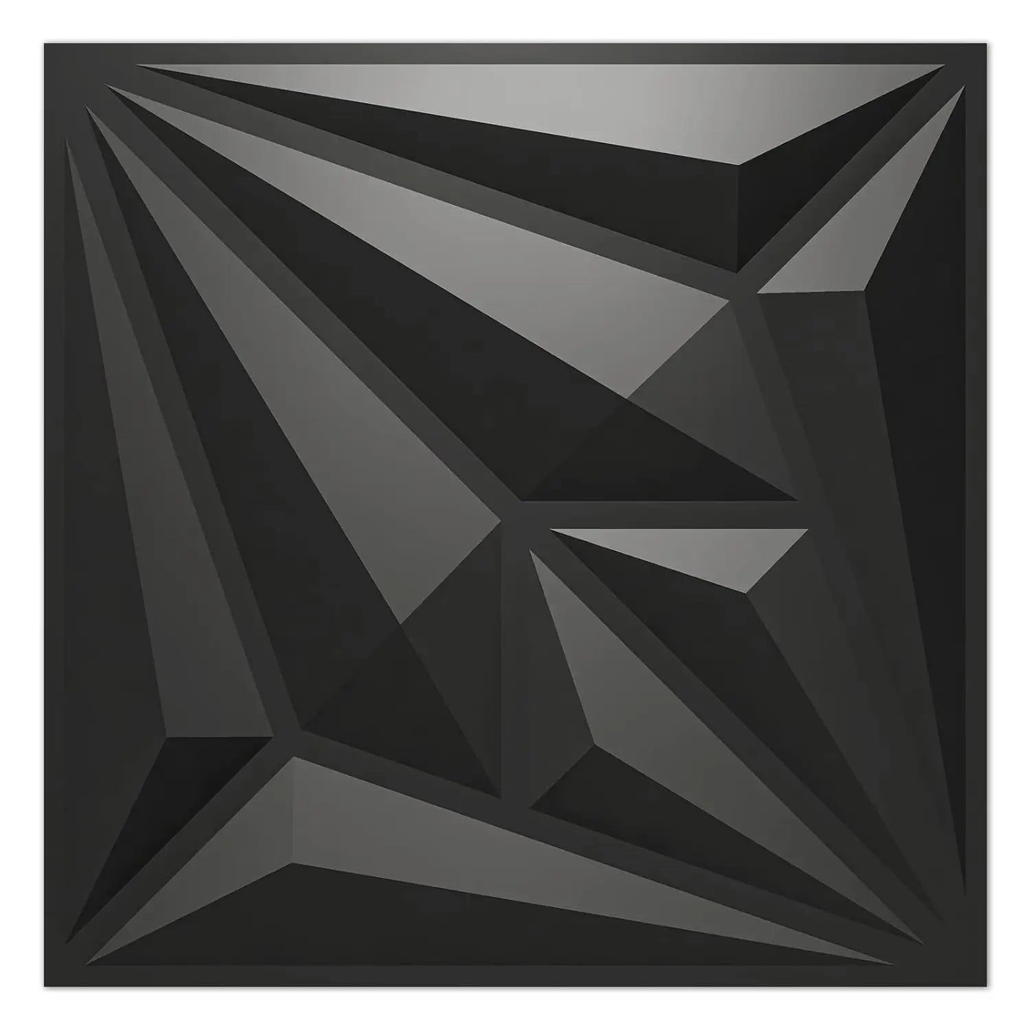 UDK Factory Price PVC Diamond Geometric 3D Wall Panel Non Self Adhesive for Interior Wall & Ceiling Decoration Matt Black