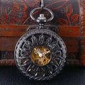 Steampunk Pocket Watch with Fob Chain - Bronze Mechanical Hunter Watch for Men Unique Dolphin Accessories & Gifts