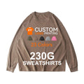 ZYtshirt 230gsm Wholesale Custom Unisex Crew Neck Puff Embroidered Oversized Plain Vintage Washed Sweatshirt