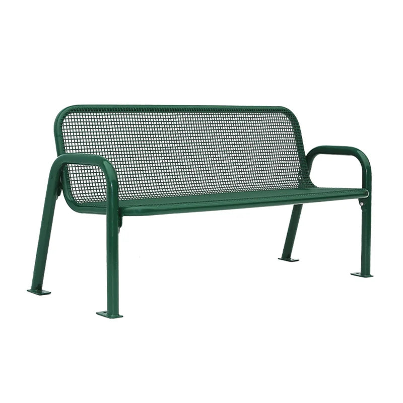 Cheap Outdoor Furniture Simple Metal Mesh Bench Public Park Steel Bench Seating Outside Garden Patio Lawn Wire Seat Bench