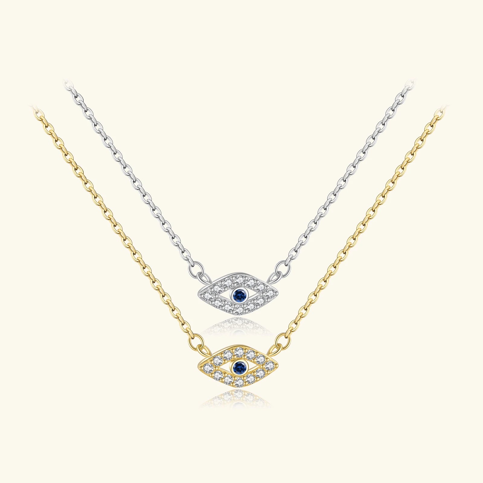 FUAMAY 925 Silver Blue Evil Stone Eye Charm Necklace Adjustable Link Chain with Pearl for Gift