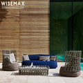 WISEMAX FURNITURE Luxury Hotel Garden Sofa Set Waterproof Aluminium Wicker Rattan Patio Sofa Table for Hotel Outdoor Furniture
