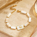 Natural Shell Stainless Steel PVD Electroplated Gold Beads 18K Gold Sun Pendant Ladies Bracelet Jewelry
