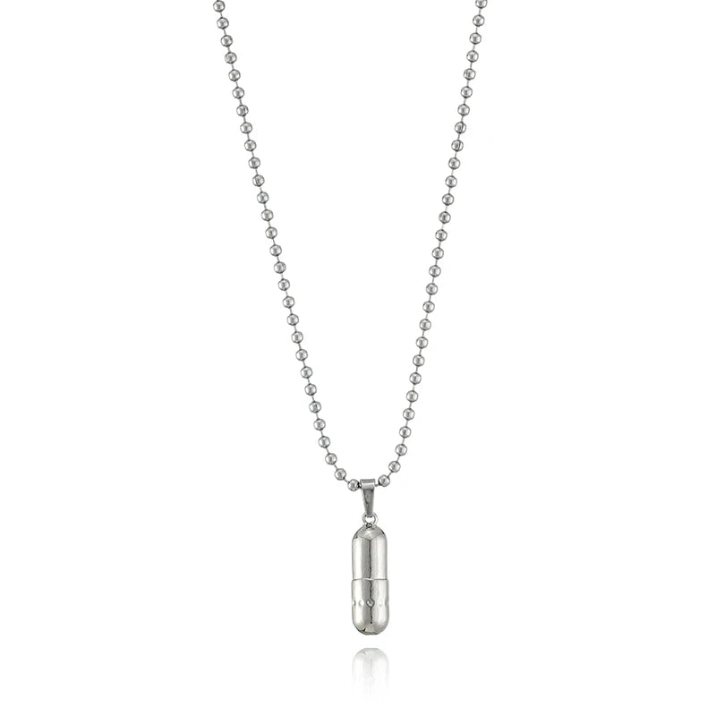 Men's Fashion Small Pill Chill Necklace Classic Link Chain Main Material Copper