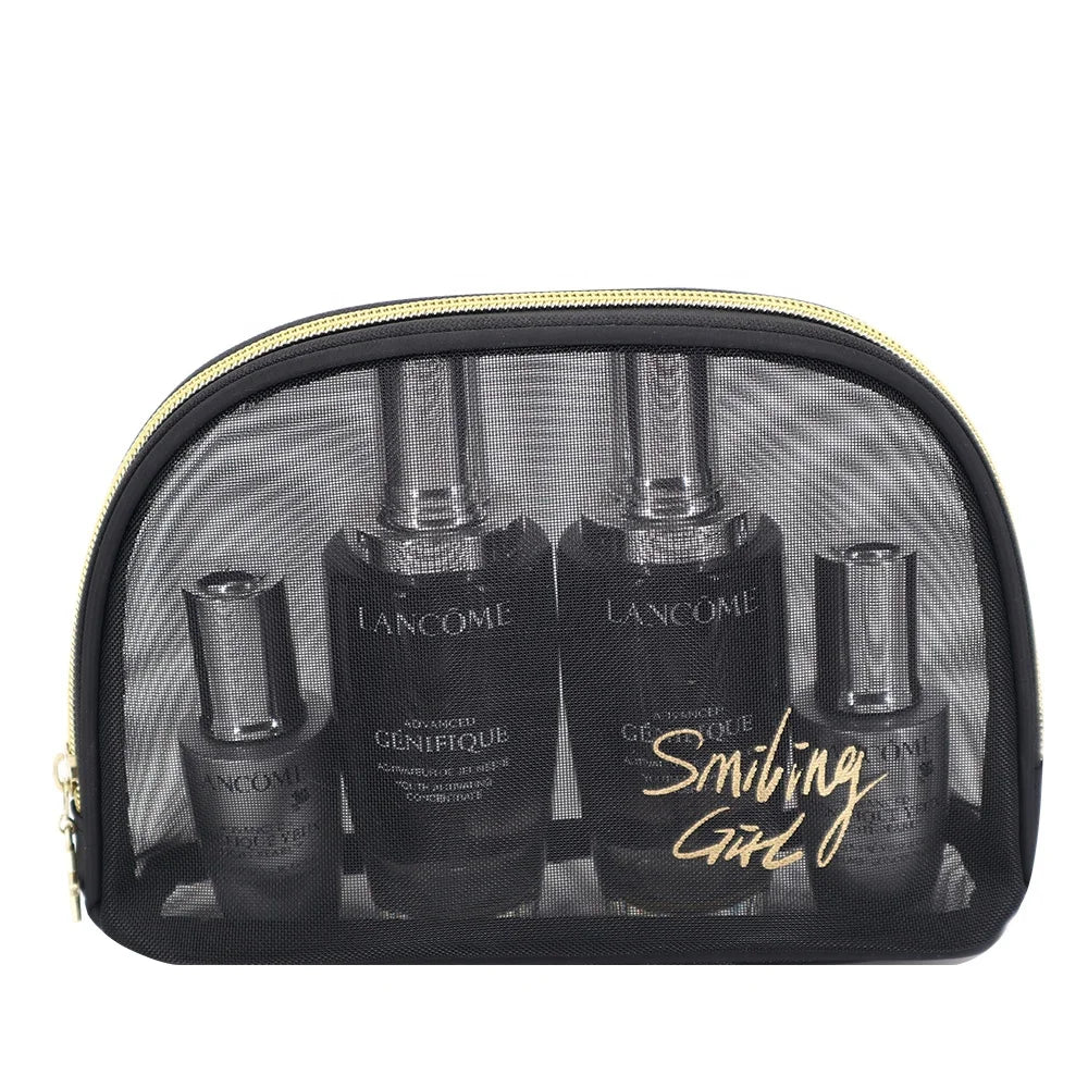 Wholesale Custom Black Makeup Cosmetic Bag Zipper Travel Clear Makeup Bag Set Cosmetic Pouch