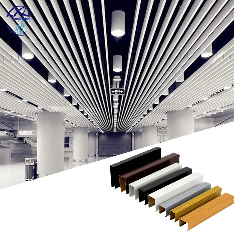 Aluminum Wavy Baffle Ceiling Grid Curved Design Shopping Mall Project Powder Coating Modern Aluminum Alloy Strip