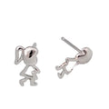 Factory Wholesale Silver Boy Girl cartoon Stud Earrings for Women Elegant Wedding Jewelry Simple Earrings