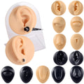 Silicone Body Piercing Jewelry Model with Display Stand for Tattoo Puncture Practice-Ear Nose Lip Navel Tongue Jewelry Display