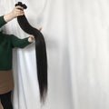 Burmese Remy Straight Hair Extensions 30 Inches Machine Double Weft Darker Color Dye 95-100g Full Cuticles Aligned