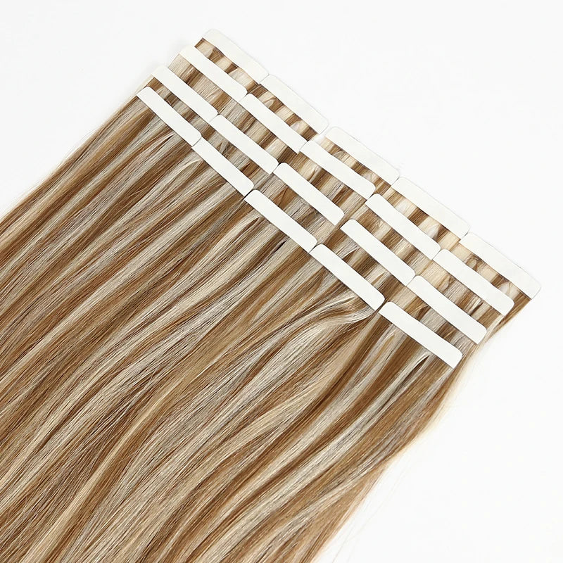 22 Inch Black Tape in Hair Extensions 100% Human Hair Remy Virgin Russian Long Straight Invisible Tape Hair Extension Tape in