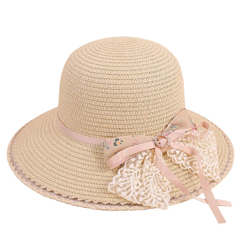 Best Selling Quality 2022 Fashion New Bowknot Summer Beach Female Sunshade Very Wide Straw Hat