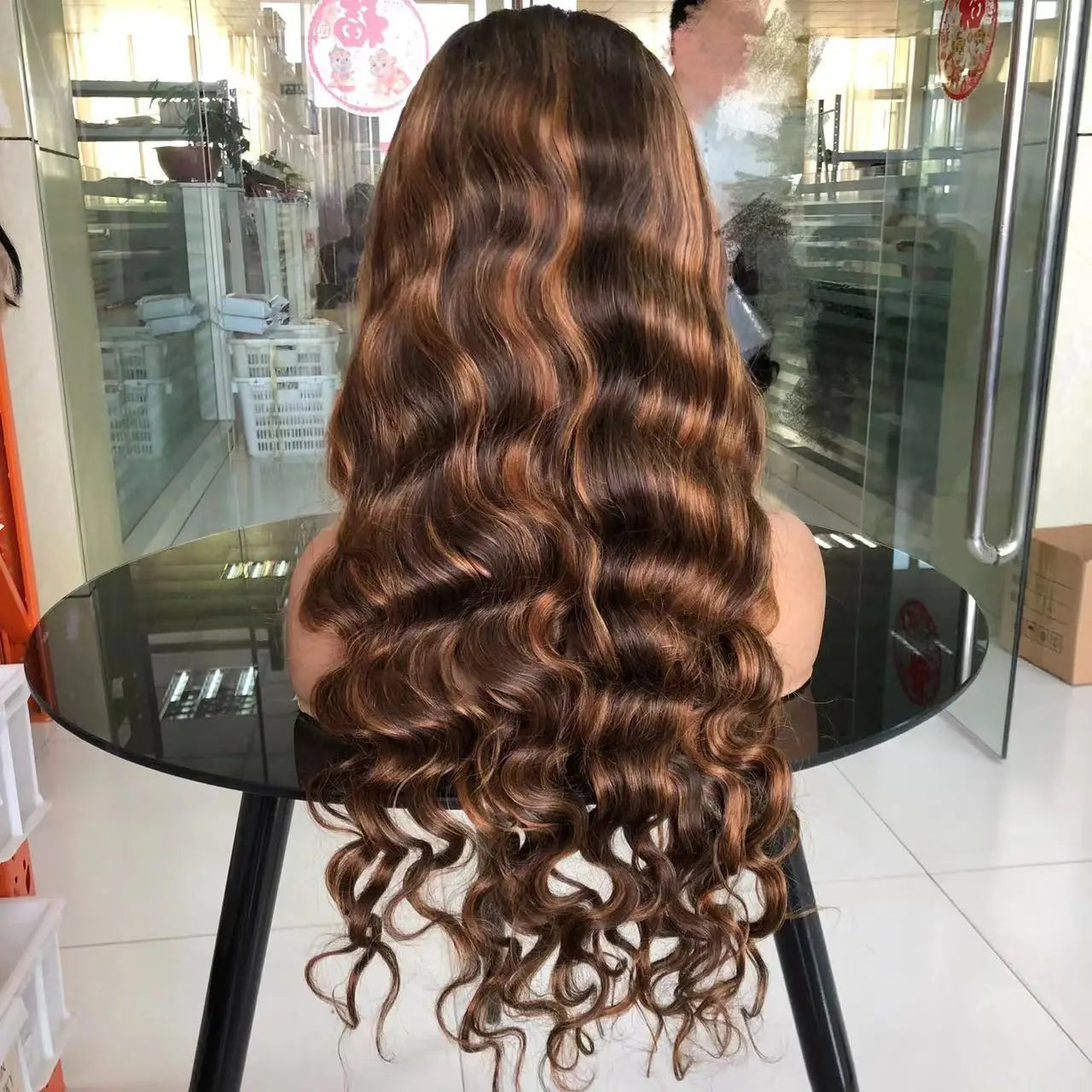Wholesale Xuchang Wigs Black Women Natural Loose Deep Wave Brazilian Hair Highlighted Long Virgin Cuticle Aligned Lace Frontal