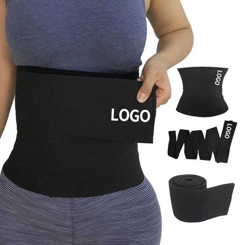 Custom Logo Padded Breathable Eco-Friendly Tummy Trimmer Wrap Elastic Band Dolly Stomach Belt 13CM Weight Loss Flat Belly Waist