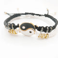 Black and White Cord String Rope Braided Woven Yin Yang Taiji Eight Diagrams Couple Bracelet Jewelry Bracelets Set