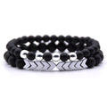 Fashion Punk Natural Stone Men Black Magnetic Onyx Arrow Beaded Bracelet