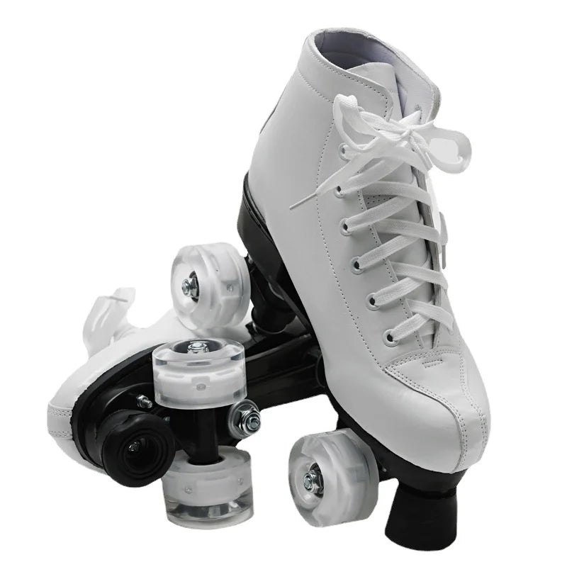 Custom Leather 4 Wheels Roller-Skate Quad Roller Skate