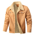 Wholesale Men's Cotton Cargo Jacket Lapel Collar Fur Jacket Thicken Fleece Winter Warm Man Coat