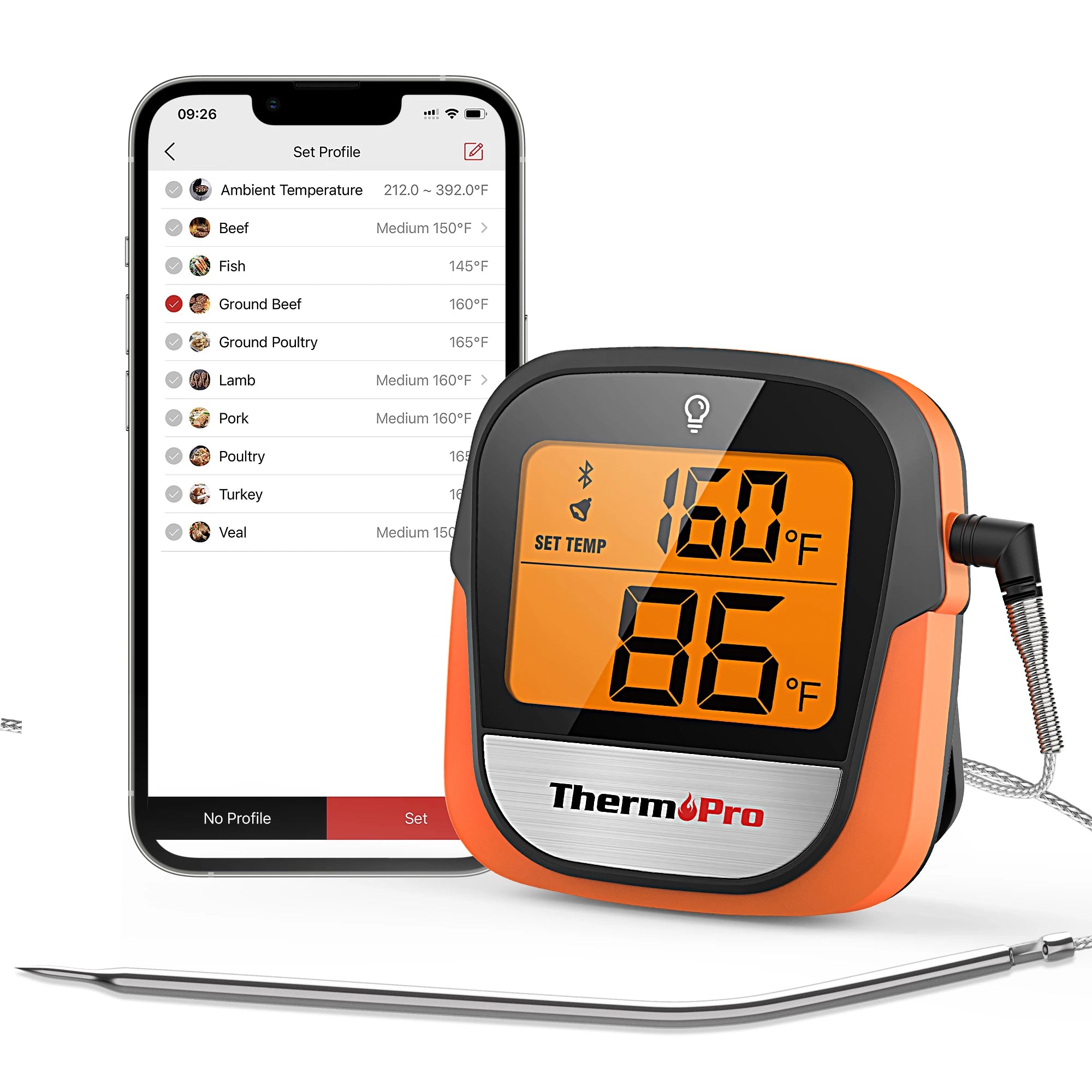 ThermoPro TP901Wireless Digital Wireless for BBQ Oven Meat Thermometer for Cooking Smoker Thermometer for Chicken Steaks Poultry