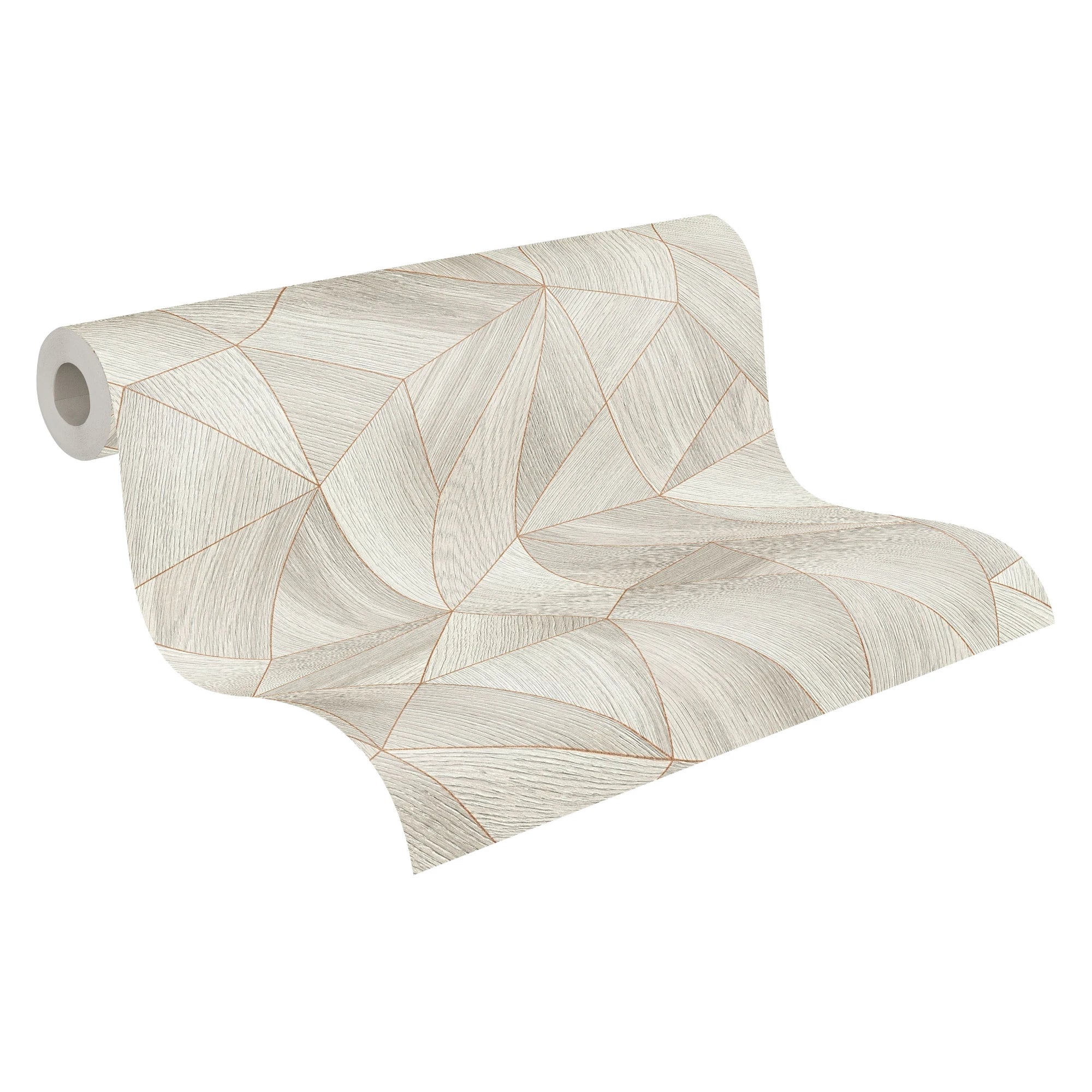 Made Germany-Living Room Kitchen Wallpaper Rolls Graphic Grey Beige Rose Metallic Non Woven Vinyl Abrasion-Resistant Light