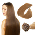 Hair Flat Tip Extensions Prebonded Italian Keratin Double Drawn Human Hair U V I Flat Tip Extension