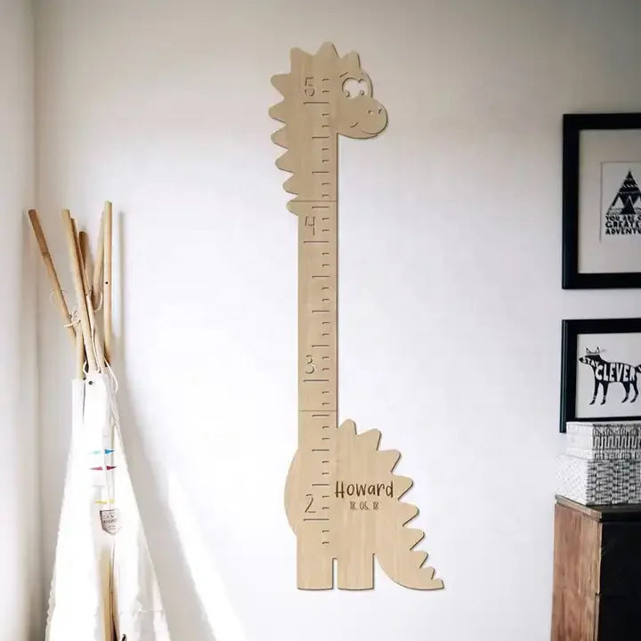 Pafu Wooden Dinosaur Kids Growth Chart Ruler