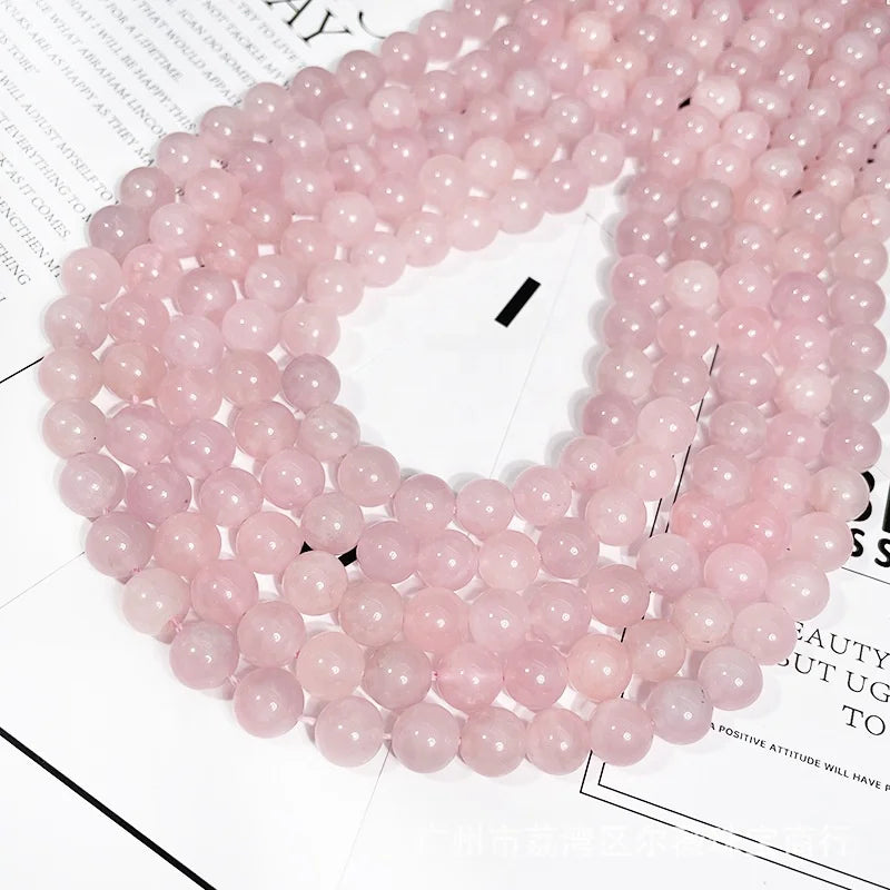 Wholesale 4mm 6mm 8mm Natural Madagascar Rose Quartz Loose Gemstone Beads for Jewelry Making for Decorative Accessories MegaBDM