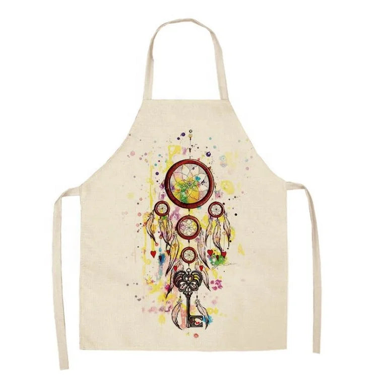Digital Printing  Feather Pattern Apron Adult Bib Apron Long Bib Apron