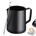 Premium Barista Tool Stainless Steel Milk Frother Pitcher 350/600 ml Milk Jug Black Milk Pitcher with Latte Art Pen