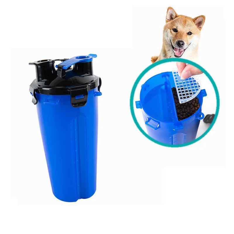 Multifunctional Portable Water Dispenser for Dogs and Cats for Walking with Food Container for Animals