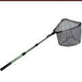Black PE Plastic Folding Fishing Landing Net Telescoping Pole Handle 40-63 Inches Extendable for Freshwater Hand Net Use for