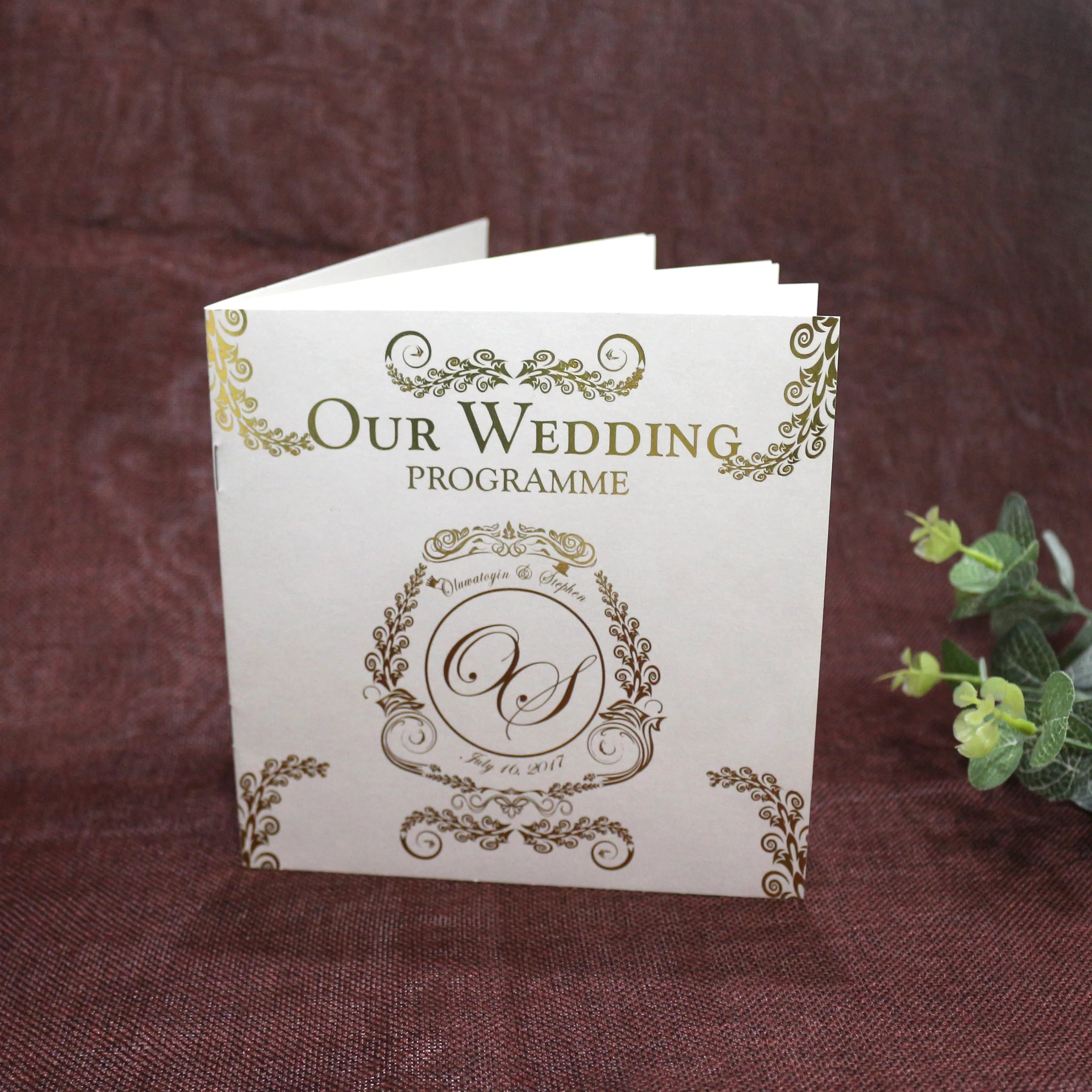 Booklet Wedding Program Stationary Card Wedding Invitation for Party Engagement Ceremony