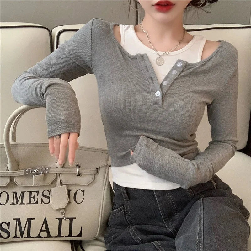 Woman Tshirts Autumn Winter Coat Women's Long-sleeved T-shirt Tops Mujer Camisetas