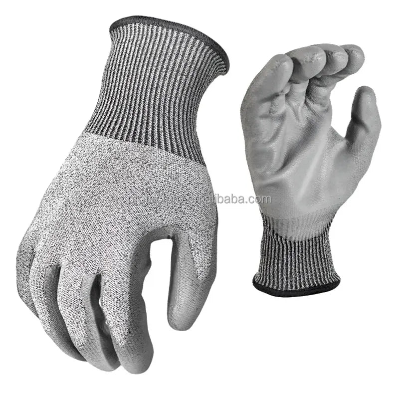 Anti-Cutting Level 5 HPPE Gloves with Elastic Wristband Custom Logo Abrasion & Tear Resistant Durable for Construction Mechanics