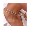 Fashion Simple Popular Light Luxury Jewelry Stainless Steel 2mm Zirconia Bracelet Chain Choker Tennis Necklace for Female