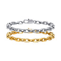 High Quality Gold Plated Link Chain Chunky Bracelets Women Waterproof  316L Stainless Steel Girls Bracelet Jewelry Manufacturer