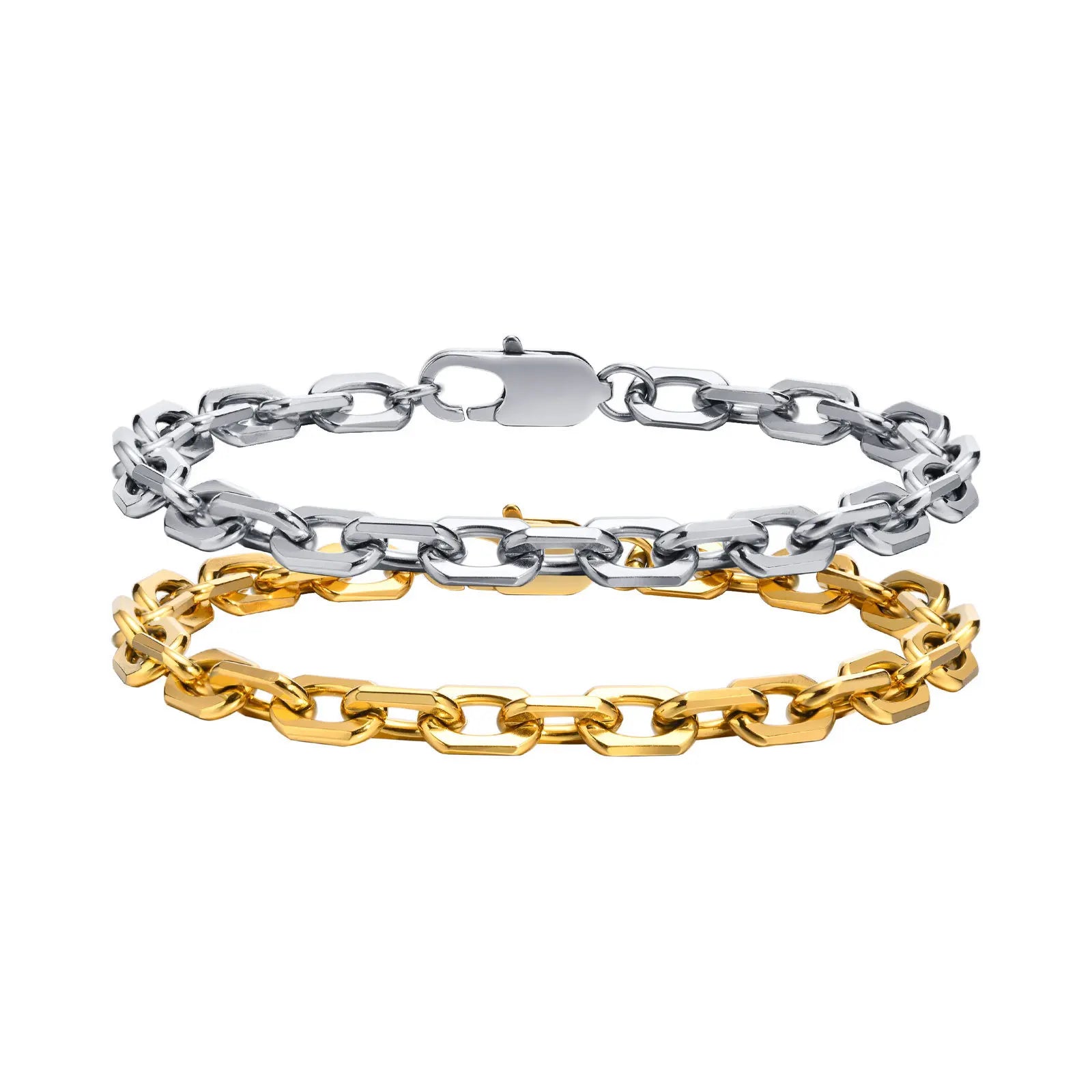 High Quality Gold Plated Link Chain Chunky Bracelets Women Waterproof  316L Stainless Steel Girls Bracelet Jewelry Manufacturer