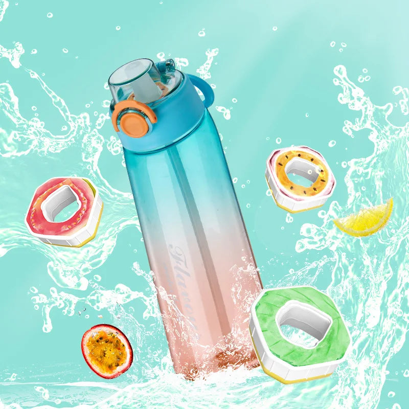 New PC BPA Free Tritan 900ML Fragrance Ring Cup Couples Flavor Cup with Straw Scented Water Bottle MegaBDM
