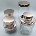 Cosmetic 3.5oz-16oz PET Plastic Empty Eye Cream Lotion Jars with Shiny Rose Gold Cap