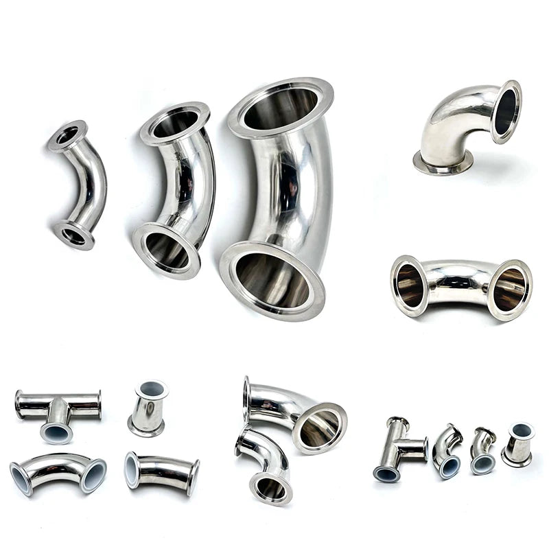 LongDing SS 304 316 Air Vacuum Pipelines Tube Fitting Control Elbow Tri Clamp Ball Valve Gases Liquids Water Pipe Fittings