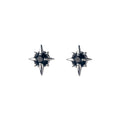 M00298 925 Sterling Silver Trendy Zircon Black Earrings Stud Small Star for the Second and Third Earring Jewelry
