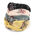 Flower Cross-Knot Women Headbands Chiffon Width Floral Diademas French Retro Wide Hair Bands for Girls
