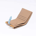 Wholesale Custom Logo RFID Handmade Pebble Genuine Leather Bifold Cash Credit Card Holder Wallet Women Short Clutch Purse