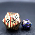 Zinc Alloy Metal Polyhedral Dice Different Colored 33mm Oversize Stripe Metal D20