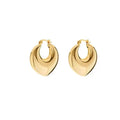 Trendy Earring 18K Gold Plated Chunky Hollow Heart Hoop Earrings for Women Stainless Steel Earrings Wholesale