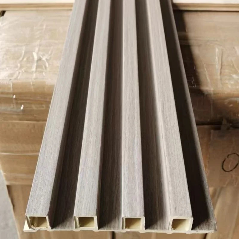 Waterproof Wall Panel WPC Fluted Sheet Mediterranean Design Interlocking Installation Bedroom Full Decoration Grooved