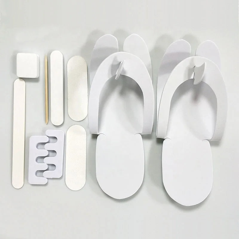 Factory Wholesale Disposable Nail Care Foot File Hotel Salon Foot Care Pedicure Kits with Slipper